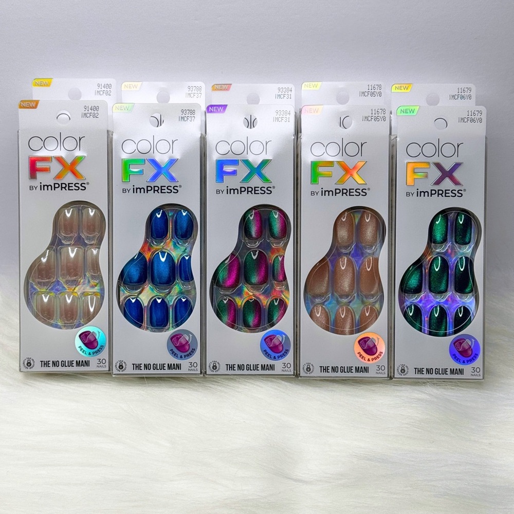 Color FX imPRESS Lot of 10 Press On Nails IMCF06YO IMCF02 IMCF31 IMCF05Y0 IMCF37